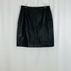 Maxima Wilsons Vintage Black Leather miniskirt 12